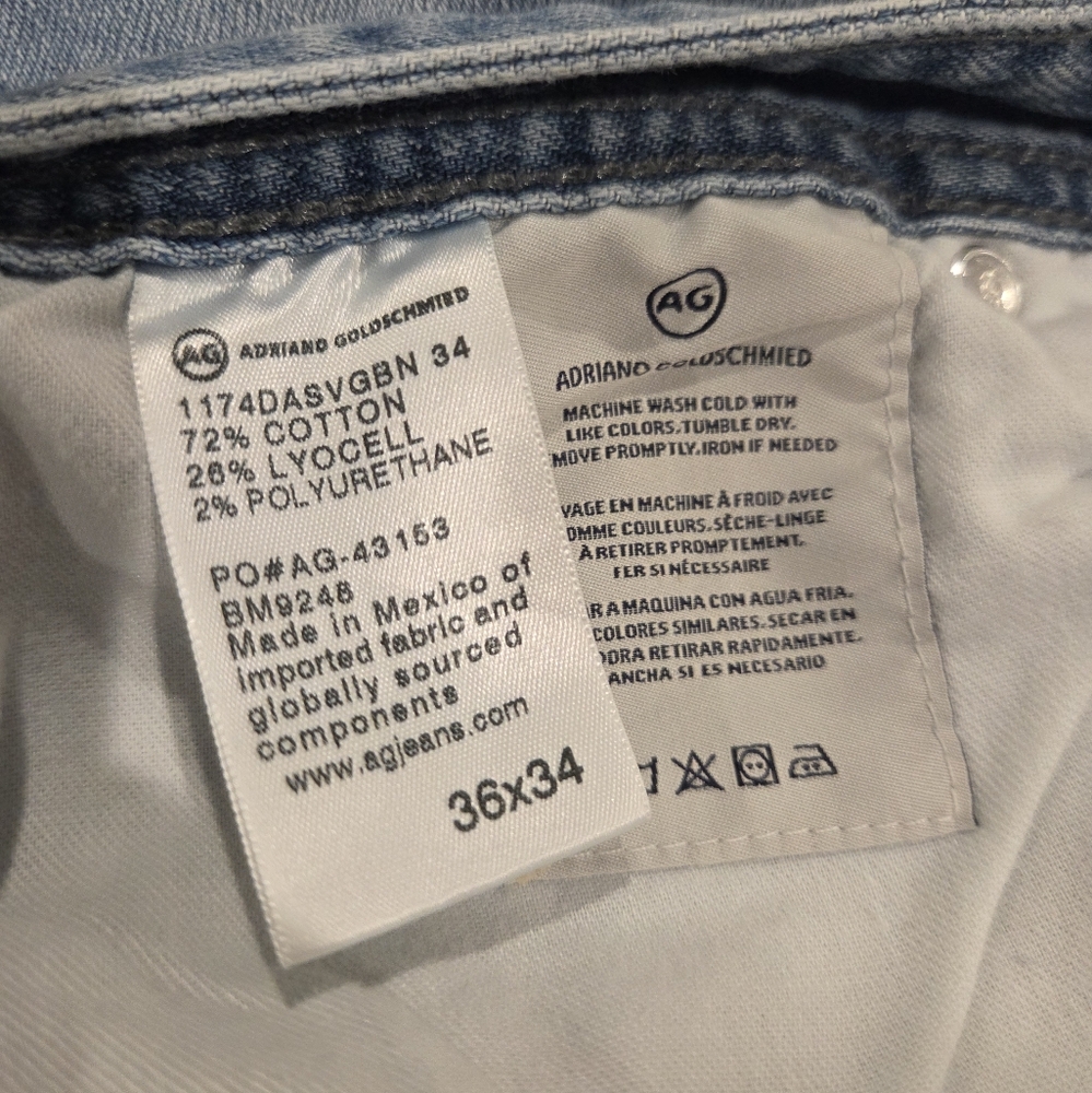 AG Jeans Adriano Goldschmied The Graduate Tailored Leg Men's Designer Jeans sz36 - Picture 3 of 8
